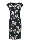 Designer-Bodyform-Etuikleid schwarz-creme