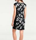 Designer-Bodyform-Etuikleid schwarz-creme