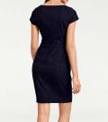 Designer-Bodyforming-Etuikleid marine-cognac