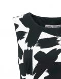 Designer-Bodyforming-Etuikleid schwarz-weiß