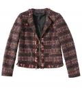 Designer-Boucléblazer bordeaux-bunt