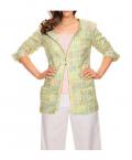Designer-Boucléblazer gelb-bunt