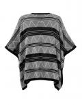 Designer-Cape-Strickjacke schwarz-weiß