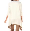 Designer-Cardigan ecru-cognac