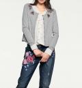 Designer-Cardigan mit Strass grau