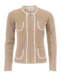 Designer-Cardigan sand-weiß