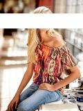 Designer-Carmenshirt bunt