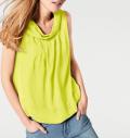 Designer-Chiffon-Blusentop neongelb