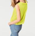 Designer-Chiffon-Blusentop neongelb