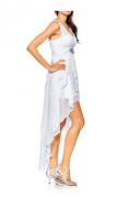 Designer-Chiffon-Cocktailkleid offwhite