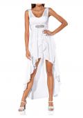 Designer-Chiffon-Cocktailkleid offwhite