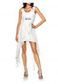 Designer-Chiffon-Cocktailkleid offwhite