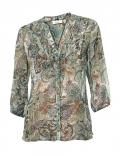 Designer-Chiffon-Druckbluse bunt