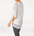 Designer-Chiffon-Druckbluse grau