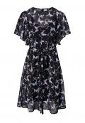 Designer-Chiffon-Kleid schwarz-bunt