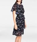 Designer-Chiffon-Kleid schwarz-bunt
