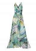 Designer-Chiffon-Maxikleid bunt