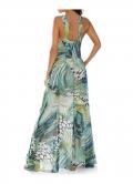 Designer-Chiffon-Maxikleid bunt
