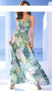 Designer-Chiffon-Maxikleid bunt