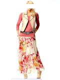 Designer-Chiffon-Maxirock bunt