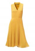 Designer-Chiffon-Plisseekleid gelb