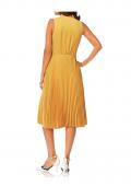 Designer-Chiffon-Plisseekleid gelb