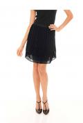 Designer-Chiffon-Plisseerock schwarz