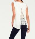 Designer-Chiffon-Spitzentop offwhite