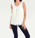 Designer-Chiffon-Spitzentop offwhite