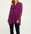 Designer-Chiffon-Volantsbluse und Top cyclam