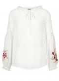 Designer-Chiffonbluse mit Stickerei offwhite