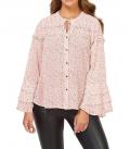 Designer-Chiffonbluse puder-marine