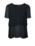 Designer-Chiffonbluse schwarz