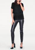 Designer-Chiffonbluse schwarz
