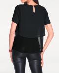 Designer-Chiffonbluse schwarz
