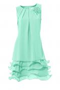 Designer-Chiffonkleid aqua