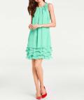 Designer-Chiffonkleid aqua