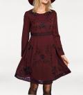 Designer-Chiffonkleid bordeaux-schwarz