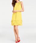 Designer-Chiffonkleid gelb