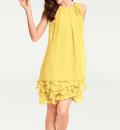 Designer-Chiffonkleid gelb