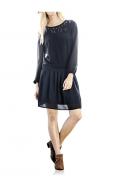 Designer-Chiffonkleid marine