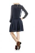 Designer-Chiffonkleid marine