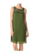 Designer-Chiffonkleid mit Pailletten khaki
