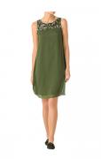 Designer-Chiffonkleid mit Pailletten khaki