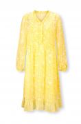 Designer-Chiffonkleid mit Unterkleid zitrone