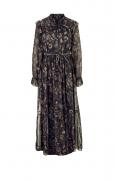 Designer-Chiffonkleid schwarz-cognac