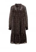 Designer-Chiffonkleid schwarz-kupfer
