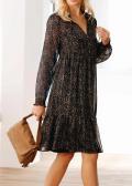 Designer-Chiffonkleid schwarz-kupfer