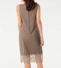 Designer-Chiffonkleid taupe