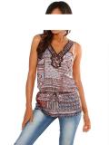 Designer-Chiffontop mit Perlen bunt